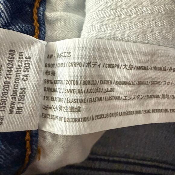 Abercrombie & Fitch Curve Love The Mom High Rise Jeans Acid Wash Casual Sz 26/2s - Picture 5 of 8